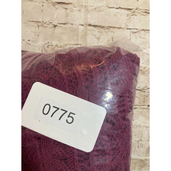 Woman Within Sweater Womens 6X Plum Crochet Long Line Open Front Cardigan Plus - Picture 9 of 12